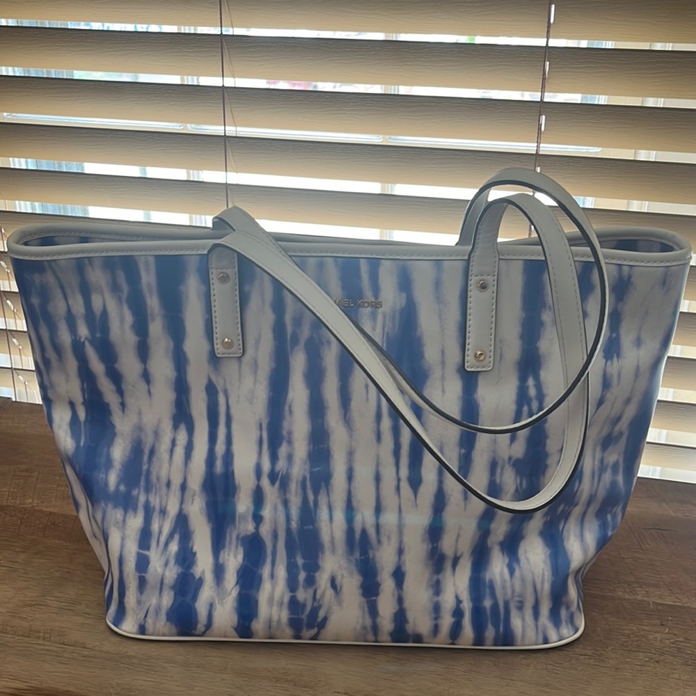 Blue and White Tie Dye Michael Kors Bag